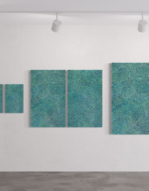 White Scales Diptych | Framed Giclee Print on Canvas